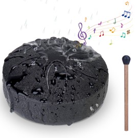 BABORUI Rain Drum for Outside Garden - Upgraded Non Waterlogging Rain Drums for Outside when It Rains, 3 Inches 6 Notes Steel Tongue Drum Rain Chime, Mini Outdoor Rain Drum Instrument(Black)