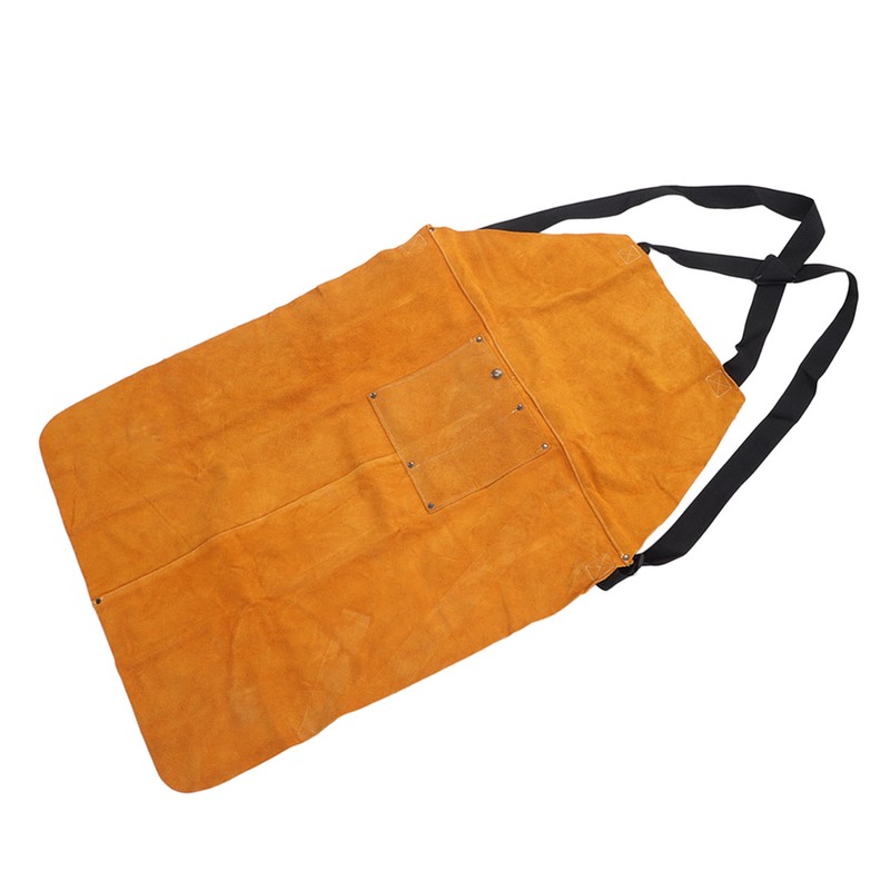 Welding Apron Leather Adjustable Strap Anti Splashing Flame Retardant for