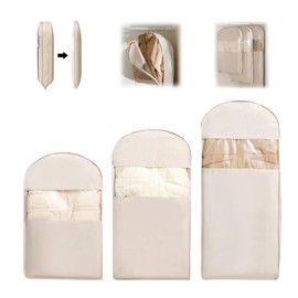 Space Saving Hanging Garment Bag with Self Compression Zipper, Heavy-Duty Vacuum Storage Bags for Clothes, Wardrobe Organizer, Waterproof Compression Bags for Travel, Winter Seasonal Clothing Storages