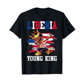 Liberia Young King Liberian Boy African Proud Liberian Flag T-Shirt