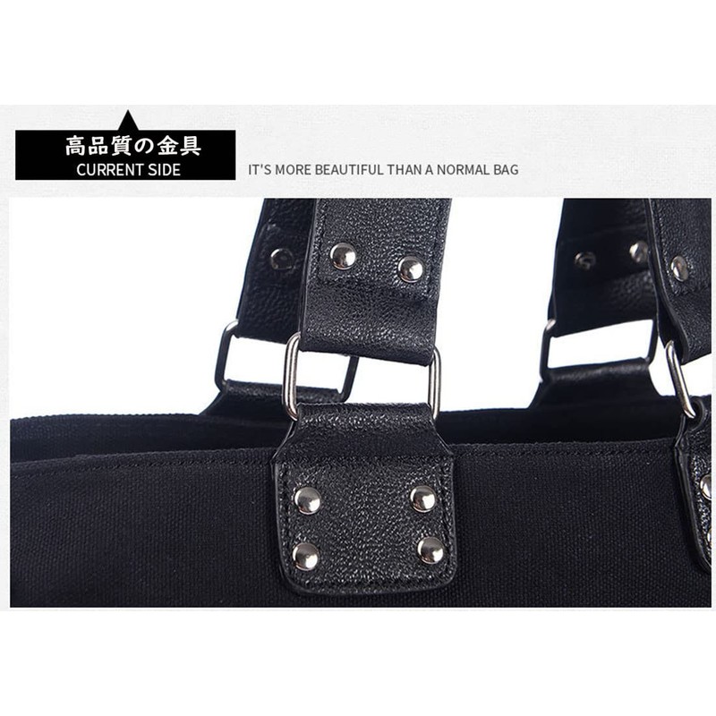 NACZHLOVELL Women's Tote Bag, Shoulder Punk with Rivets, Handbag, 2-Way,