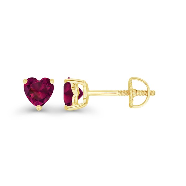 Yellow Gold Plated 925 Sterling Silver 4mm Heart Shape Created