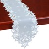 Simhomsen Embroidered Silver Grey Snowflakes Table Runner for Christmas Holidays