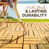 Idzo Set of 10 Premium Teak Deck Tiles, Snap-Lock Teak