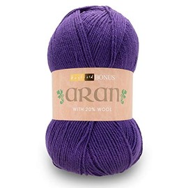 Hayfield Bonus Aran with Wool, Purple (627), 400g by Sirdar