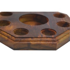 Elite Wine Racks Lighted Octagon Display for Blanton's Horse Cork Stoppers- Choice of Several Woods and Finishes- Blantons- Buffalo Trace (Canary Wood)