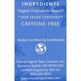 Choice Organic Teas Herbal Tea, 3 Boxes of 16 (48 Tea Bags), Chamomile, Caffeine Free