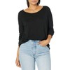 Splendid Women Long Sleeve Crew, Black, Medium