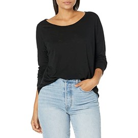 Splendid Women Long Sleeve Crew, Black, Medium