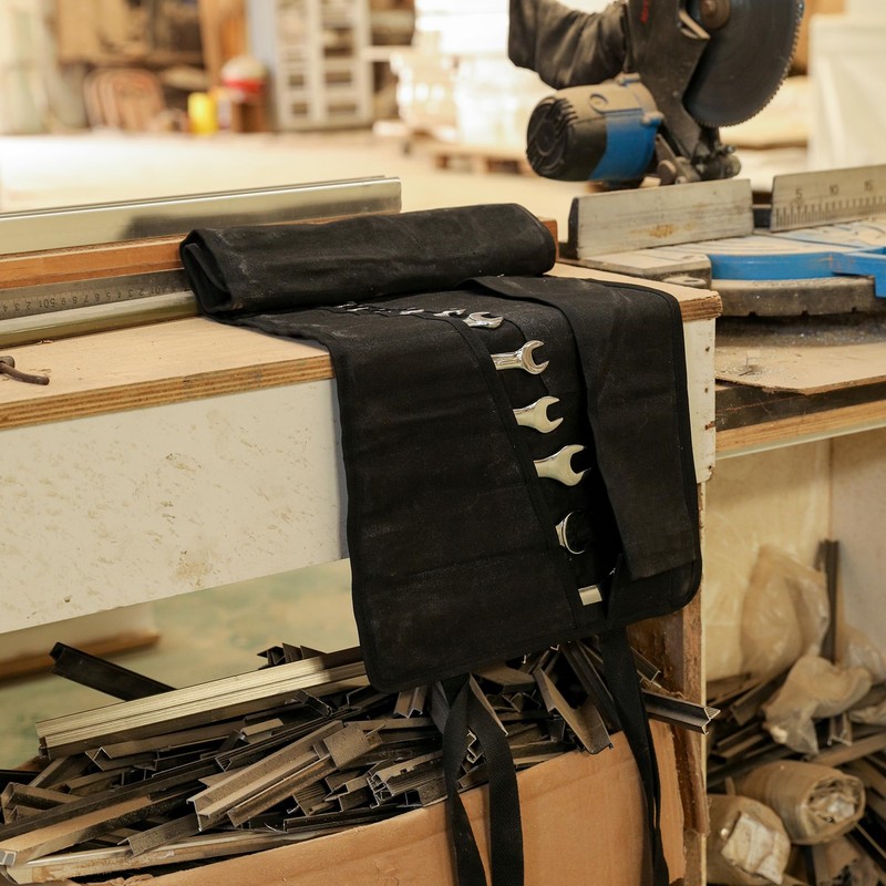 Wrench Roll, Heavy Duty 16OZ Waxed Canvas Tool Roll, Multi-Purpose