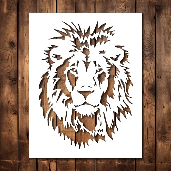 Lion Stencil Template - Reusable Lion Head Forrest Animal Decorative