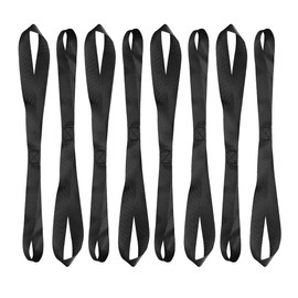 Wevdn 8 PCS Soft Loop Tie Down Straps, 1.1"x 18" Heavy Duty Tie Down Loops, 1500lb Load Capacity, 4500lb Breaking Strength for Securing Bikes, Motorcycles, Scooters, Lawn Equipment (Black)