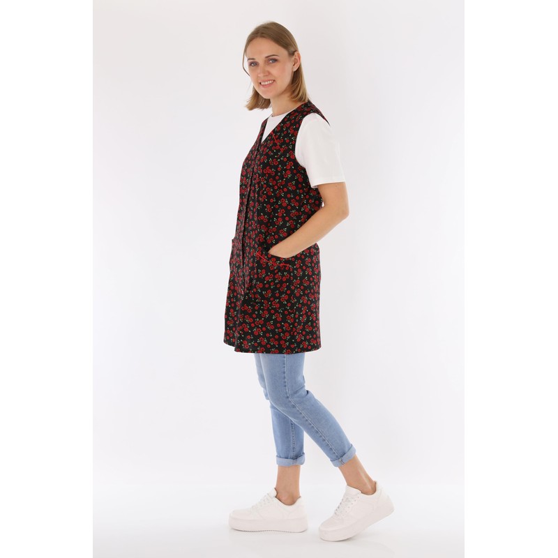 7/8 Tunic Cotton Colourful Apron Short without Sleeves Cooking Apron,