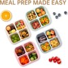 Luriseminger 4 Pack Bento Lunch Box,4 Compartment Snack Containers,Divided Snack