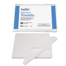 ForPro Professional Collection Original Nail Care Towels for Manicures and Pedicures, Lint-Free, Disposable Towels, 12" x 16", 50-Count