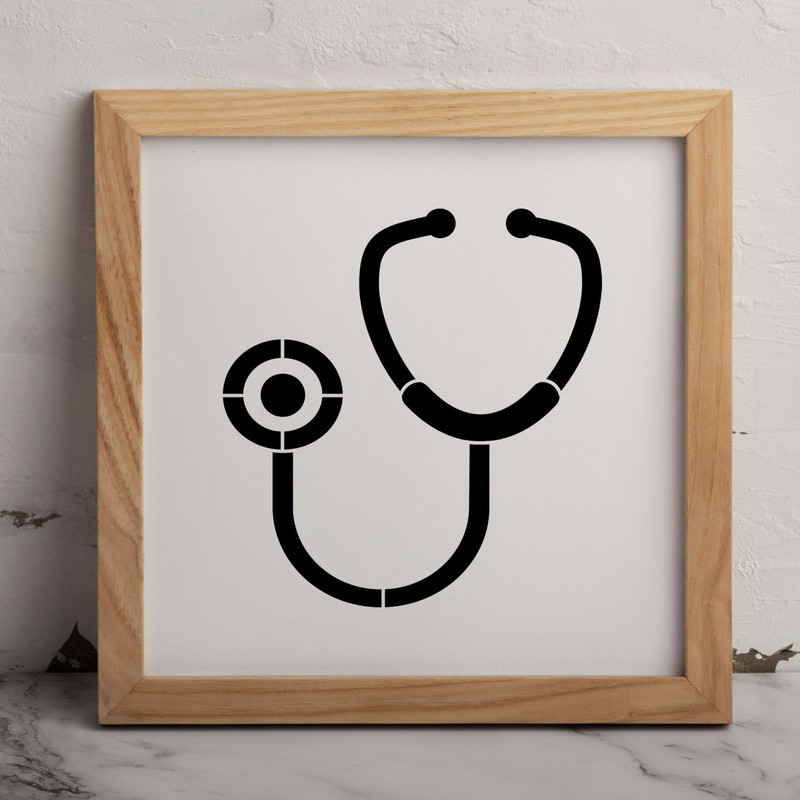 MAGJUCHE Stethoscope Stencil 6 Inches, Reusable Medical Stencil for Painting