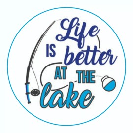 Arlon Life is Better At The Lake Sticker, Decal, Bumper Sticker 3.5"Diameter - 3.5 Inch Diameter