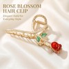 Red Elegant Rose Metal Hair Claw Clips, Large Shark Clips