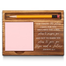 Bible Verse Jeremiah 29:11 Gifts Sticky Note Holder, for I Know The Plans I Have for You Inspirational Motivational Quotes Religious Scripture Self-Stick Note Pad Holders GAA35