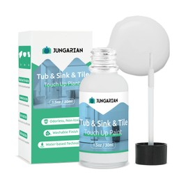 Jungarian Tub and Tile Paint, Bath Paint for Tub, Touch Up Paint Pen for Scratches & Spots, Quick Dry Porcelain Repair Kit for Sinks, Marble Countertop, Enamel and Toilets, Semi Light Grey, 1.5oz