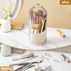 STORICANS Makeup Brush Holder Rotating Organiser with Clear Lid，Sliding Opening