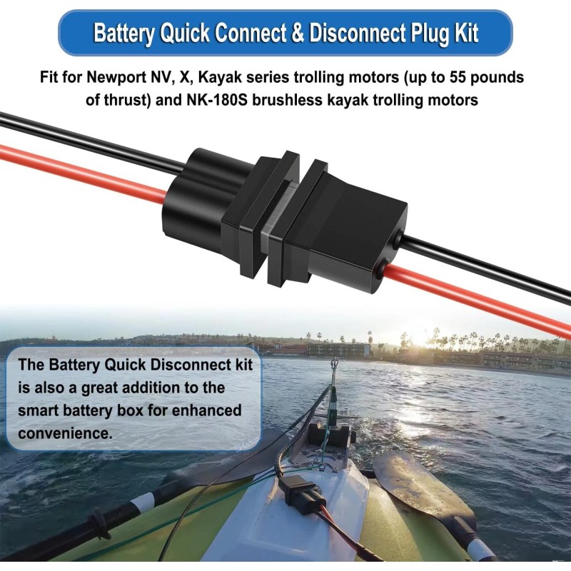 for Trolling Motor Newport NV X Kayak NK180 Battery Quick