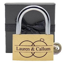 Engraved Love Padlock, 23 Styles, Bold Permanent Engraving + Gift Box. 40mm. Locks of Love ♡ (Rings, 40mm)