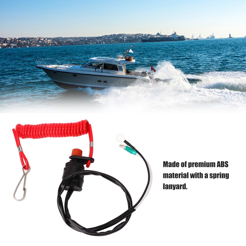 Boat Engine Emergency Stop Switch Safety Tether Lanyard ABS for