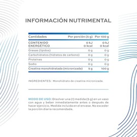 B Life Creatina Monohidratada 450 g en polvo | 90 Servicios | 5 g por porción | Alta Pureza y Mayor Absorción | Creatine Monohydrate.