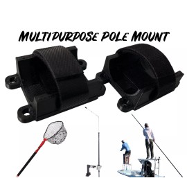 Anglers 3D Outpost Transducer Pole, Net , And Push Pole Mounts - Flats Fishing, Livescope Pole, 2pc
