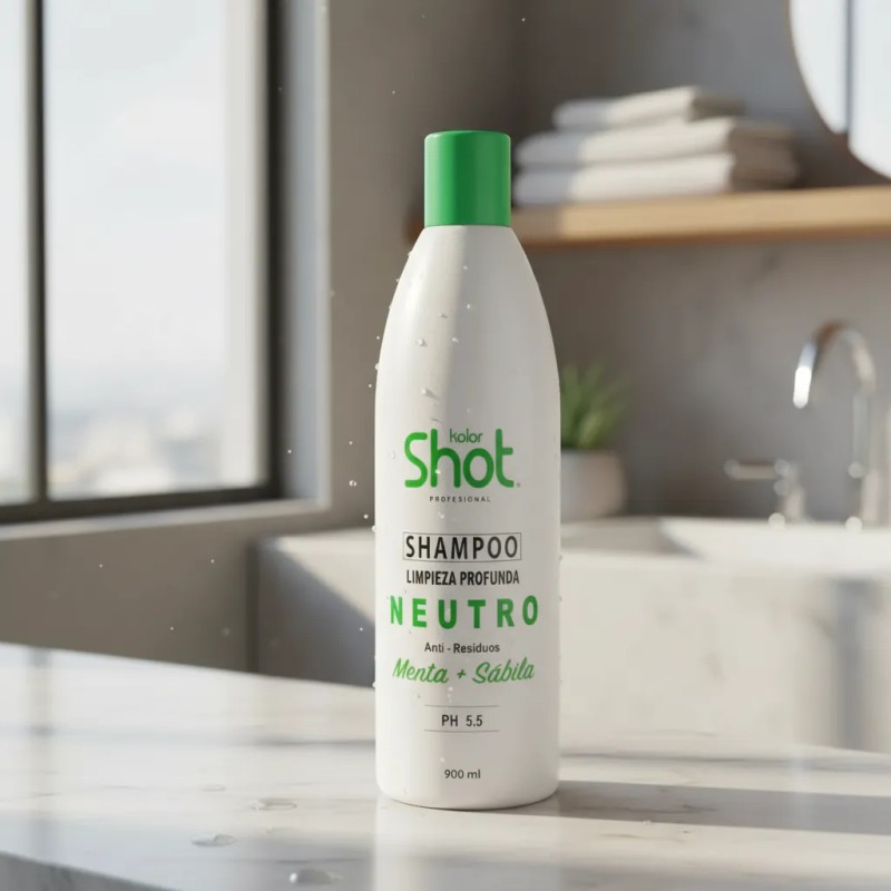Kolor Shot Shampoo Limpieza Profundaneutro Menta Y Sábila