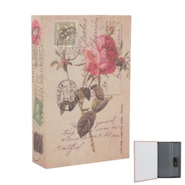 Storage Book Safe Storage Box, 24 x 15.5 x 5 Book Safe with Key, Book Safe Safe, Dictionary Book Safe for Jewellery, Money, Cash, Valuable Objects, Office/Home (Rose Diary Style)
