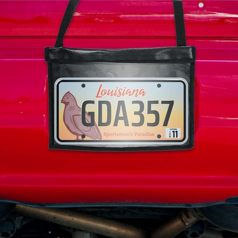 License Plate Holder with Hanging Strap - Durable Test Drive