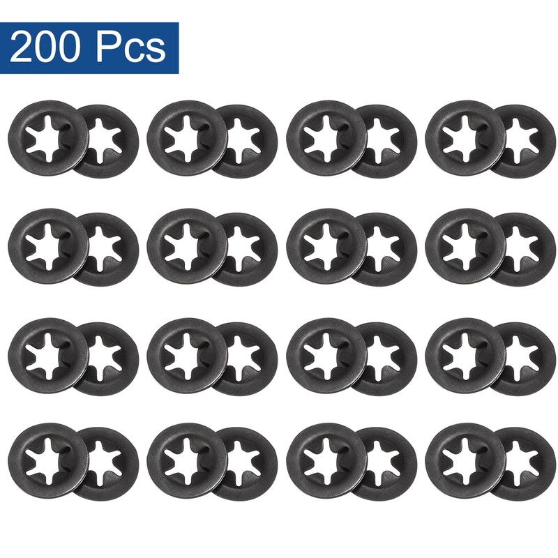 sourcing map 200pcs Internal Tooth Washers M4 Push on Retaining