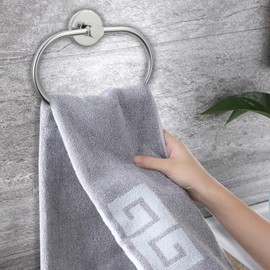 EOLAX Towel Ring for Drilling, Chrome Towel Rail, Set of 2, Modern Bath Towel Holder, Wall Mount, Stainless Steel Wall Mounting, Bathroom Accessories