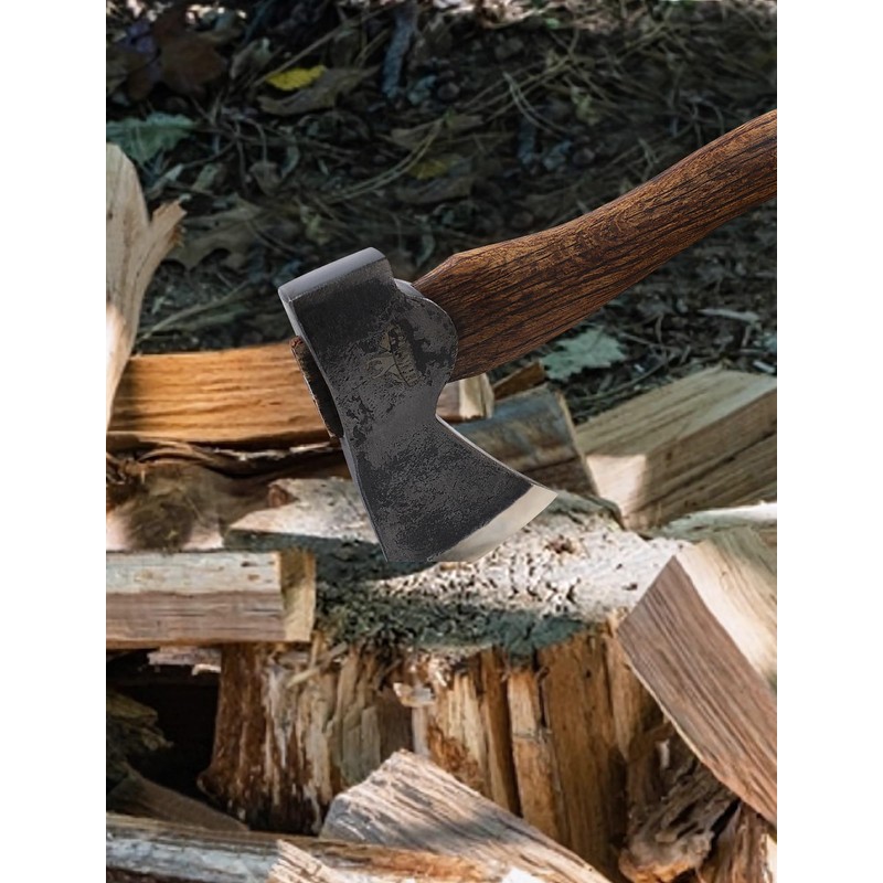 Camping Axe and Hatchet -11" Forged Carving Axe with Leather