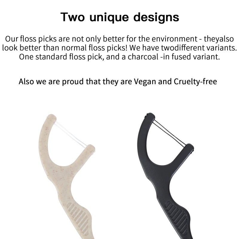 Natural Dental Floss Picks (100 Count) - Vegan, Eco Friendly,
