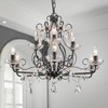 WUZUPS 9-Light Crystal Candle Chandelier Pendant Flushmount Ceiling Light Modern