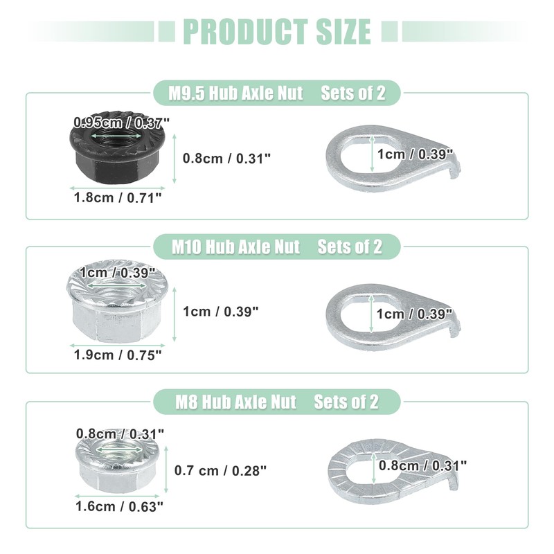 QUARKZMAN 1 Set Bicycle M8/M9.5/M10 Bicycle Nut M8/M10 Safety Disc
