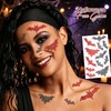 6Sheets Spider Face Gems Black Face Jewels for Women Halloween