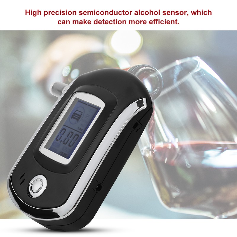 Digital Breath Alcohol Tester Professional Car Alcoholimetro Breathalyser with 5