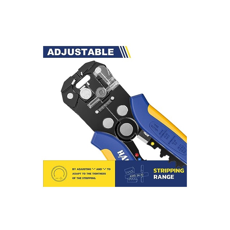 haisstronica Self-Adjusting Wire Stripper, 3 in 1 Stripper/Cutter/Crimping Heavy Duty