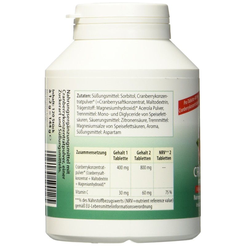 Avitale Cranberry Lutschtabletten, 120 Stück, 1er Pack (1 x 144