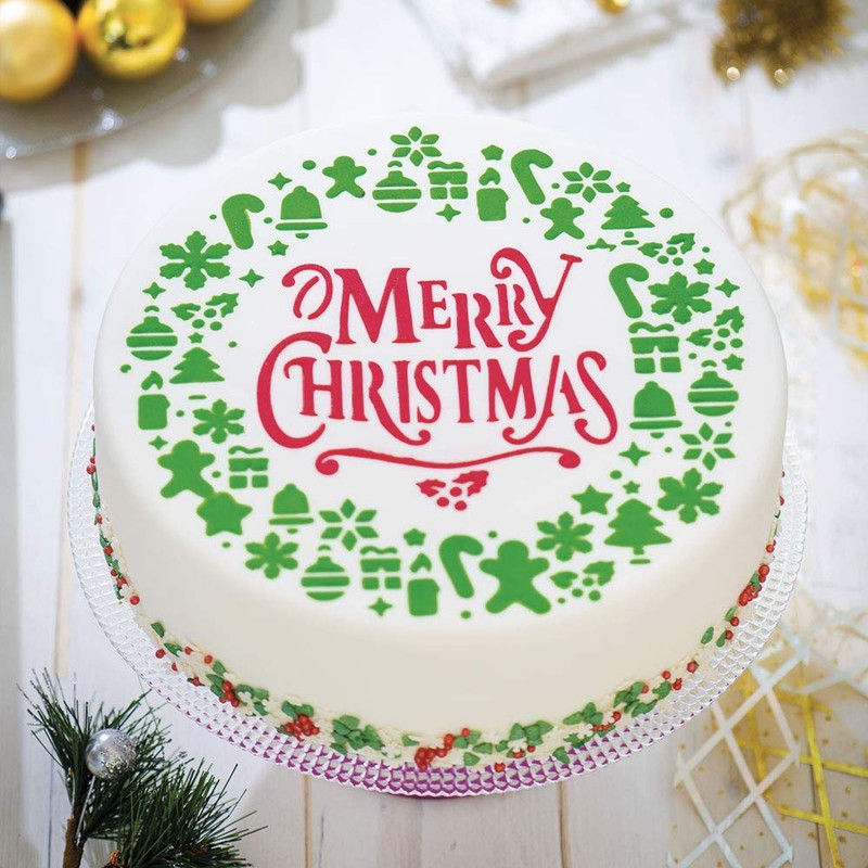 Decora 9270978 Merry Christmas Garland Stencil Diameter 25 cm Plastic