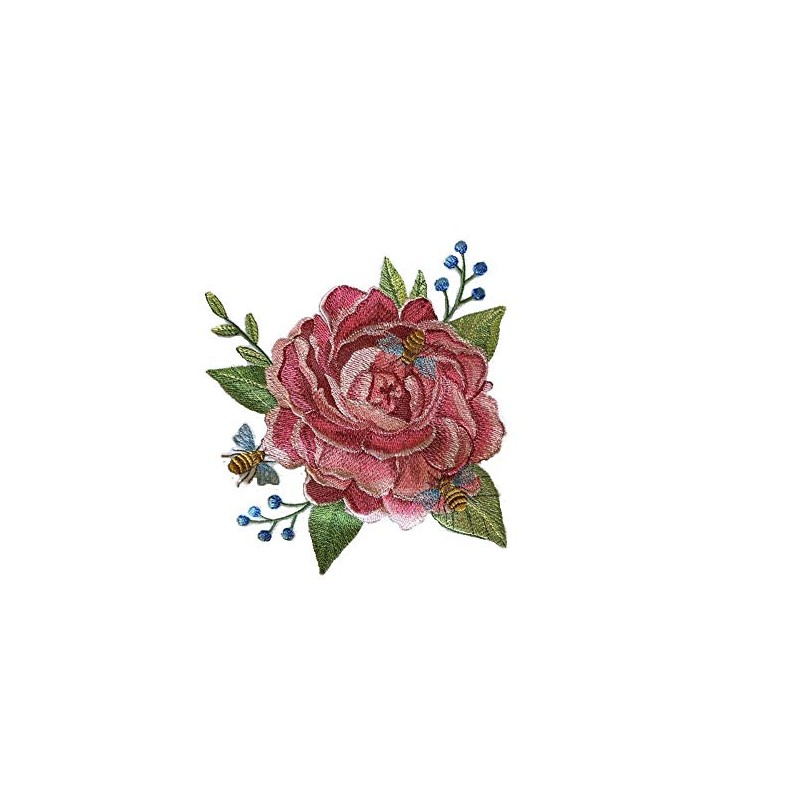 Custom and Unique (Buzzing Summertime Bloom) Blooms Flower Embroidered Iron