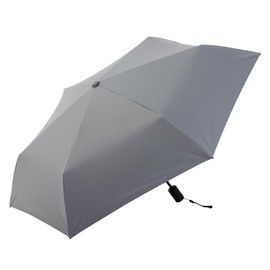 LIEBEN-0241 Folding Parasol Cool Plus Thermal Shielding Auto Open and Close Umbrella, Solid Color, Women's, 19.7 inches (50 cm) x 6 Ribs, 100% Light Shielding and 100% UV Protection 100% Fabric, gray