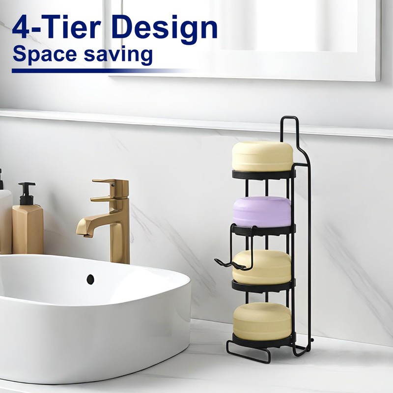 4 Tier Soap Dish for Shower, Wall Mounted Bar Soap
