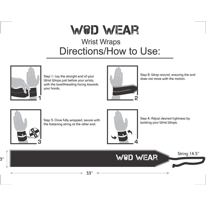 WOD Wear Wrist Wraps for Powerlifting Strength Training Bodybuilding Cross