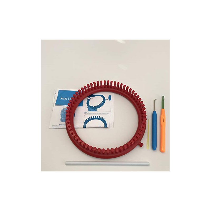 KnitUK Round Red Knitting Loom. 62 pegs Fitted (Medium Gauge