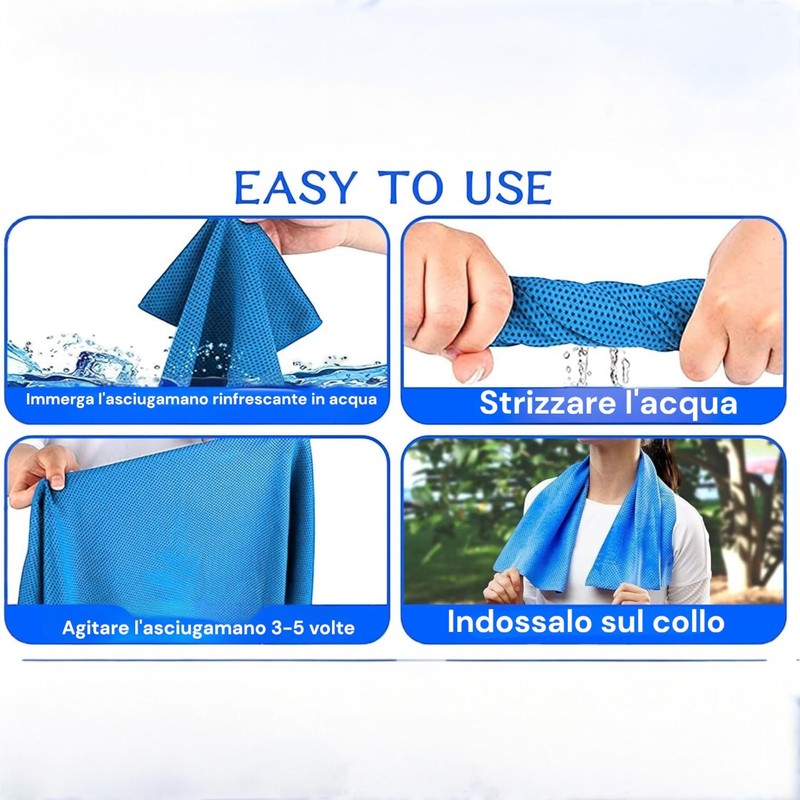 topolenashop 2 Stück Kühlendes Handtuch aus Mikrofaser, 30 x 85